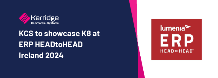 Title banner with ERP head to head logo and article title: KCS to showcase K8 at event in Ireland 2024